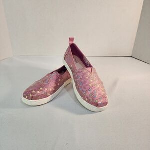 Toms Youth Alpargate Multi Glimmer Hearts Size 3Y